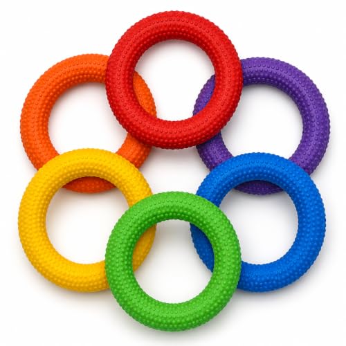 Image of Rubber Dotted Tennikoit Ring 6 Inches Diameter Multicolor, Kids Playing, Tennis Ring, Rubber Frisbee, Rubber Disks for Tennikoit Games (Multi Pack of 2)