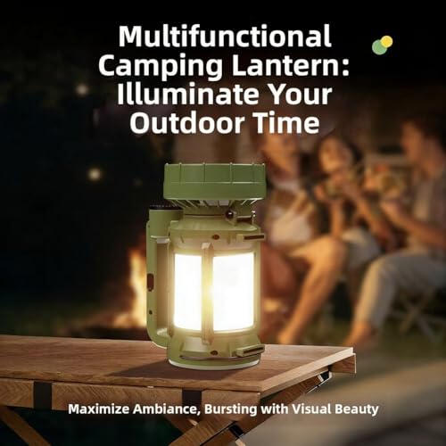 Lanterne de camping rechargeable 4 modes avec ventilateur solaire