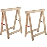 Saw Horses 2 Pack - Heavy Duty Sawhorses 2 Pack Folding Work Stands - Lightweight and Portable Work Horses with 2600LB Load Capacity for Woodworking by Kings County Tools