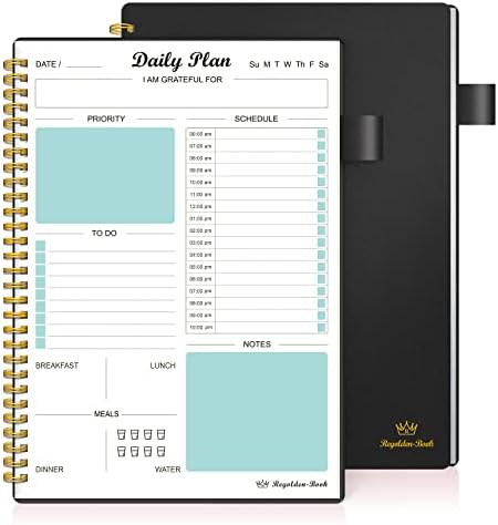 Daily Planner To Do List Notebook Regolden-Book Daily Schedule To Do List Daily Planner Organizers Undated Daily Planner Notebook Daily Life Planner Daily Journal(7x10") (Teal, Daily Planner)
