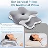 Sleep Apnea Pillow with Neck Pain & Snoring Relief -Orthopedic Cervical Pillow, Ergonomic Contour Memory Foam Pillow for Side,Back,Stomach Sleepers,Dreamers (Gray, Queen Size 25" Lx15 Wx5.8 H)