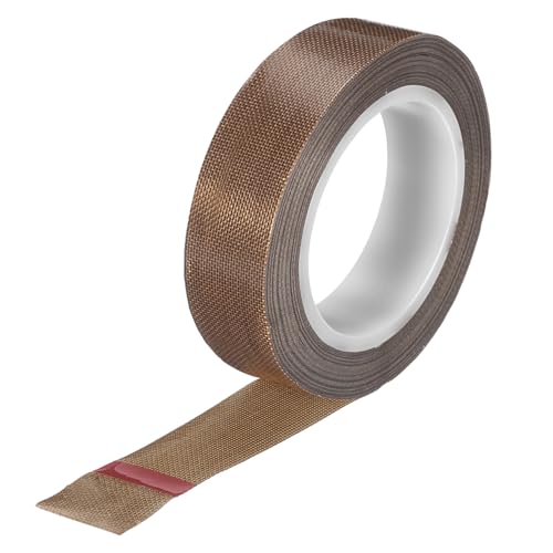 Image of MECCANIXITY 9m /30 Feet,19mm /0.7 Inch PTFE Tape,PTFE Fabric Tape,Adhesive PTFE Film Tape for Vacuum Sealer Machine,Hand Sealers High Temperature,Brown