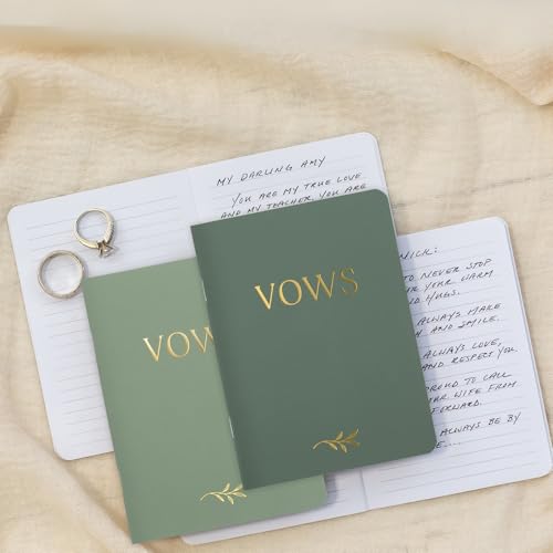 Image of ZICOTO Elegant Vow Books With Gold Foil Lettering For Your Wedding - Perfectly Sized Vow Books With Plenty Of Pages To Write Whatever is on Your Heart - A Beautiful Addition For The Wedding Day