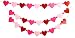 Valentine's Day Love Hearts Banners - Red Pink Garland Ornaments - Wedding Party Decorations Supplies