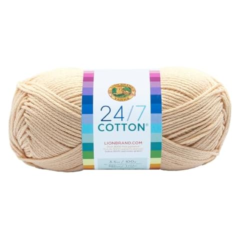Lion Brand 24/7 Cotton Yarn, Ecru Cover