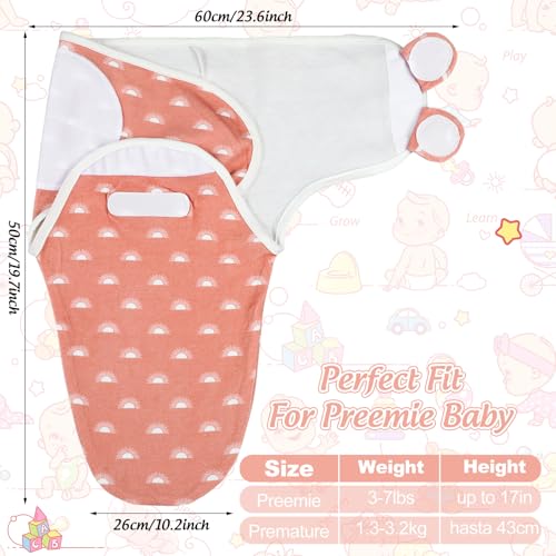 Image of Newwiee 4 Pcs Preemie Baby Swaddle Wrap Adjustable Cotton Swaddle Sleep Blanket for Preemie Boy Girl Improves Sleep Essentials(Starry Style)