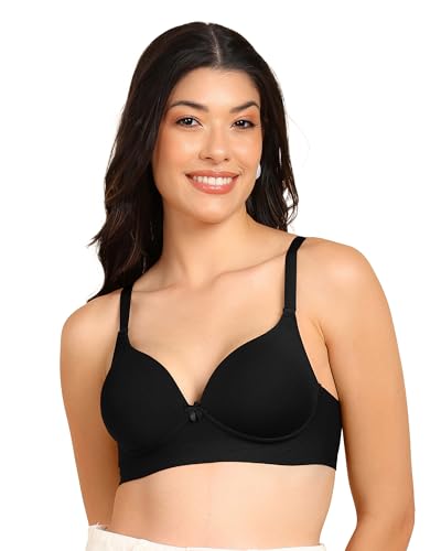 Image of Tweens Invisi-Fit Cotton Bonded Seamless Maximiser Bra | 3 /4th Coverage | Push-Up Level 1 | Elastic-Free Comfort | Wire-Free | Side Wings with Gripper | Adjustable Straps | Pack of 1 |