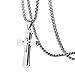 Cupimatch Hip Hop Uomo Collana Catena Acciaio Inossidabile Pendente Ciondolo Croce Liscio Argento Regalo di Halloween