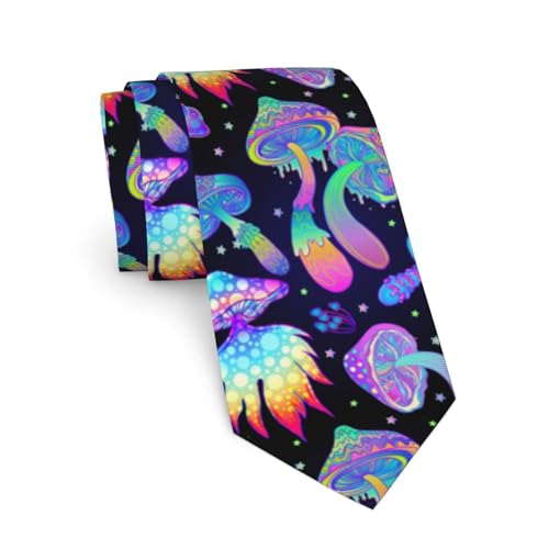 JKJOJIA Hippie Mushroom Magic Ties For Men Novelty Funny Neckties Classic Fashion Men's Tie For Wedding Party Business Casual Gifts