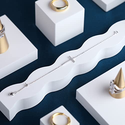 Cross Bracelet Men Cross Bracelet Sideways Cross Bracelet 7Inch Silver Cross Bracelet For Women Sterling Silver Cubic Zirconia Cross Bracelet 7 Inch Cross Link Bracelet Cz Cross Bracelet For Women #TOP2