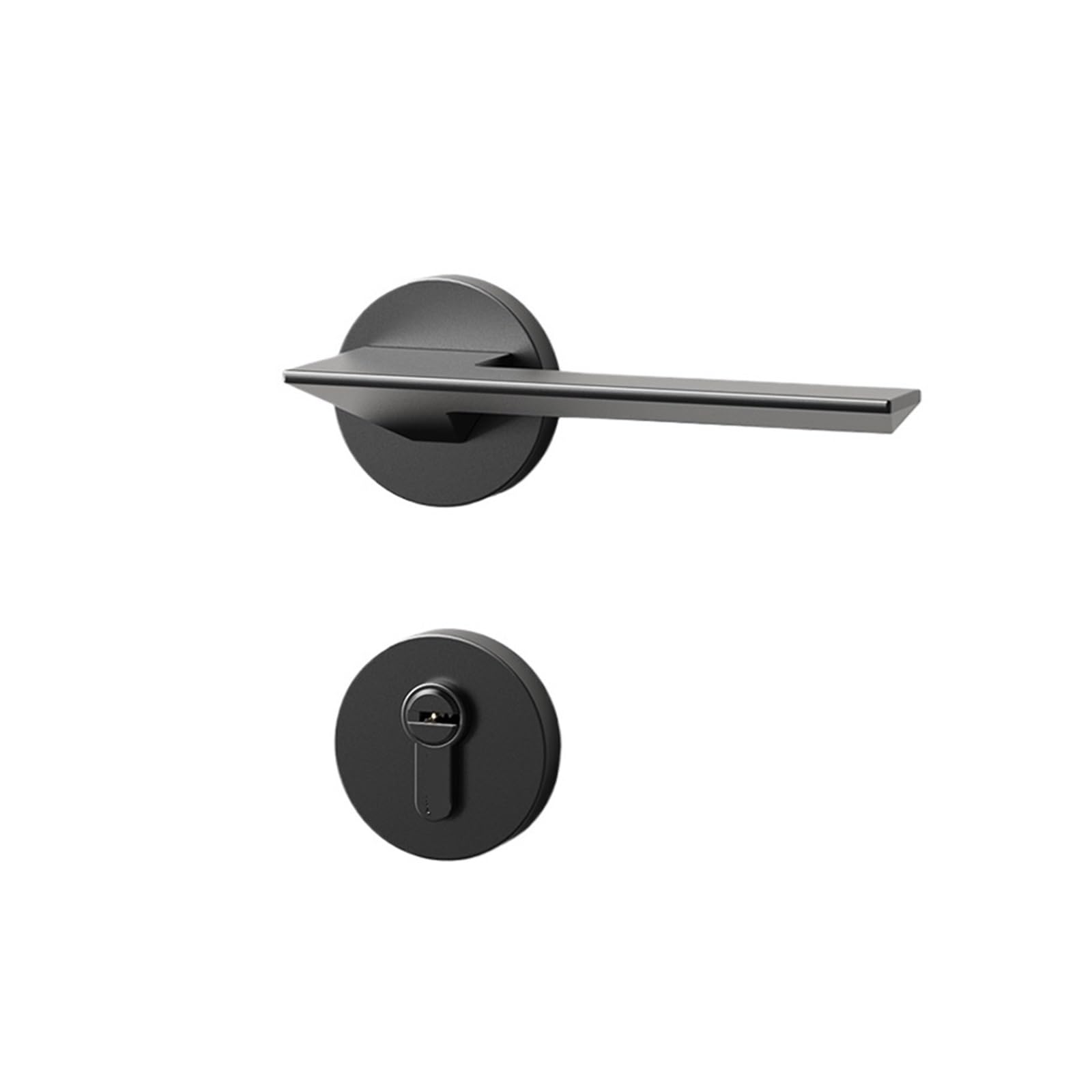 Serrure de porte intérieure silencieuse noire pour chambre au design moderne épuré