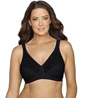 EXQUISITE FORM Front Close Wireless Plus Size Posture Bra with Lace, Size 42B, Black
