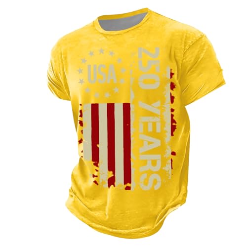 Image of Cocila White T Shirt Men 250Th Loose Trendy Casual Large Size (Yellow, L) XL Polo Shirts for Striped Golf Clothes UK Crew Clothing Mens Smart Henley Long Sleeve Tops Lumberjack Oversized Tshirt