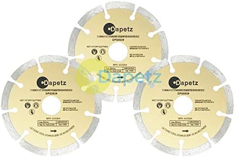 EFG 3DISCS 115mm Segmented Diamond Discs for Angle Grinder-Stone Concrete Brick Cutting