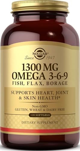 Solgar Omega 3-6-9 | Aceite de Pescado, Lino y Borraja | 120 Cápsulas