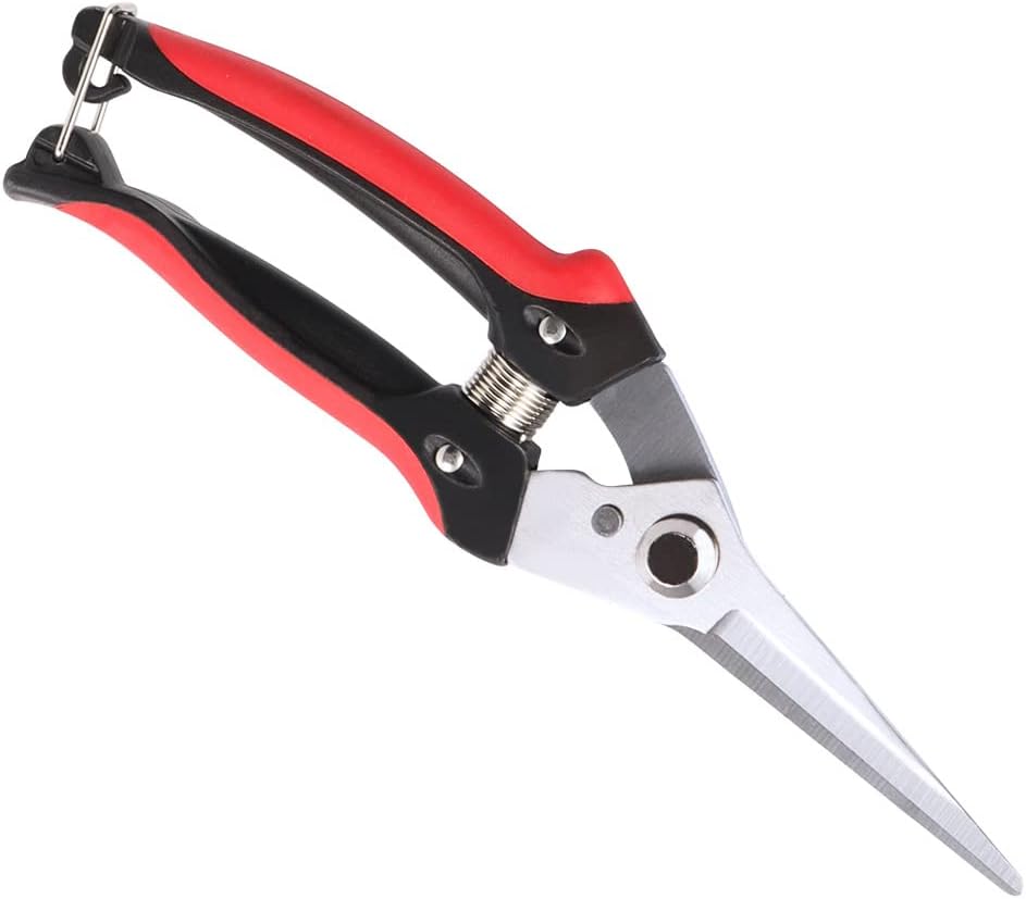 Gardening Scissors Hand Pruner Pruning Shear with Straight Stainless Steel Blades Scissors Pliers (One Color A351)