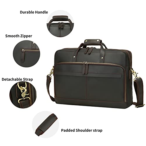 Ubant Leather Messenger Bag For Men 15.6" Laptop Briefcase Full Grain Leather Business Travel Handbag Computer Office Work Shoulder Bag #TOP5