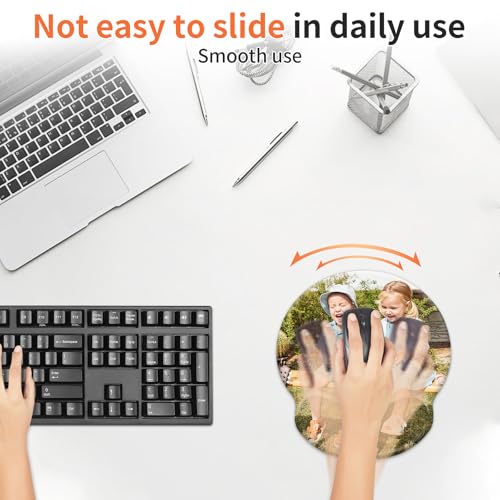 Image of Custom Photo Mouse Pad with Wrist Support, Personalized Ergonomic Mouse Pad with Text /Photo /Logo for Computer Laptop Office Home（style2）