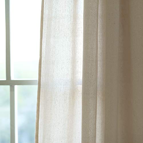Lush Decor Dark-Linen Burlap Knotted Tab-Top Window Curtain Panel Pair (84" X 45") #TOP1