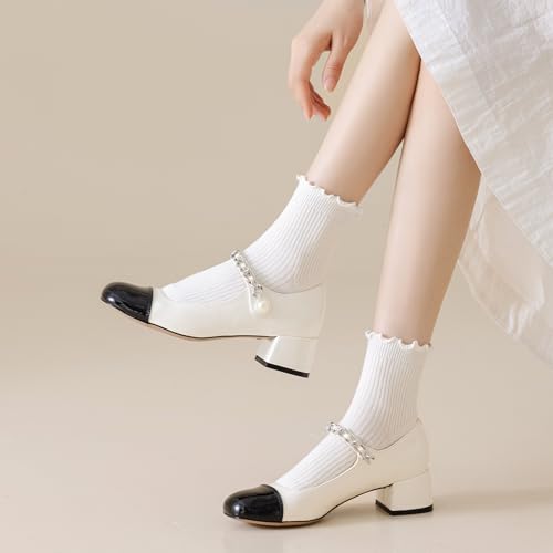 Mcool Mary Womens Crew Socks Ruffle Casual Cotton Frilly Breathable Cute Knit Lettuce Trim Ankle Socks 6 Pack2