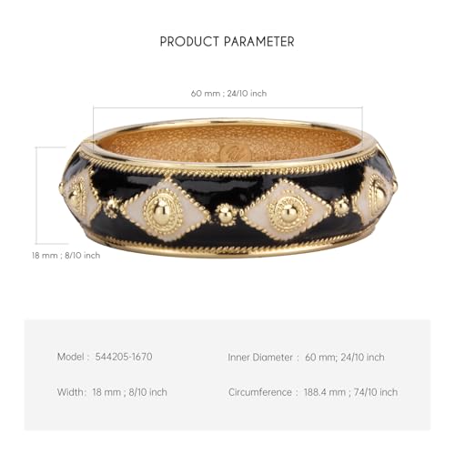 Image of wynameleri Modern Cloisonne Bracelet Geometric Enamel Cuff Bangles Hinged Bracelet Jewelry for Women Gift Box 184136