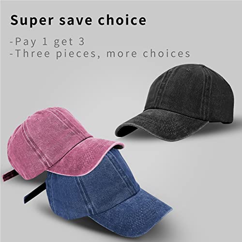 Image of Baseball Cap Unisex Vintage Washed Distressed Cap,Retro Adjustable Dad Hats,Baseball Hat for Men Women