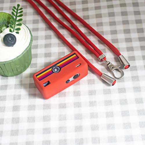 for KODAK Charmera �L�[�`�F�[���f�W�^���J�����u���C���h�{�b�N�X�p�V���R���P�[�X �\�t�g �V���R���ی�J�o�[ ���h�~ ���m�ȃJ�b�g�A�E�g�Ə�����ی� �X�g���b�v�t�� (���b�h) [���s�A���i]