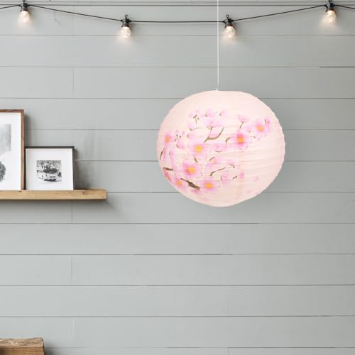 Image of MERRYHAPY 3Pcs Folding Japanese Paper Lanterns Hanging Decorations for Wedding Party Restaurant Floral Design Traditional Oriental Paper Lanterns 41.33X13.77In