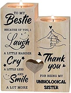 AOYU Heart-shaped Candlestick Wooden Candle Holders Birthday Mother's Day Anniversary Candle Decoration Gifts for Mum (For Mum)