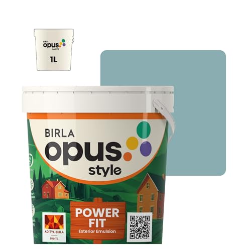 Image of Birla Opus Style Power Fit Exterior Emulsion Paint (1L, Bombay Velvet, Matte Finish) | Superior Whiteness & Brightness, Excellent Finish, Low VOC | 2 Yr Warranty | For Exterior, Outdoor Walls