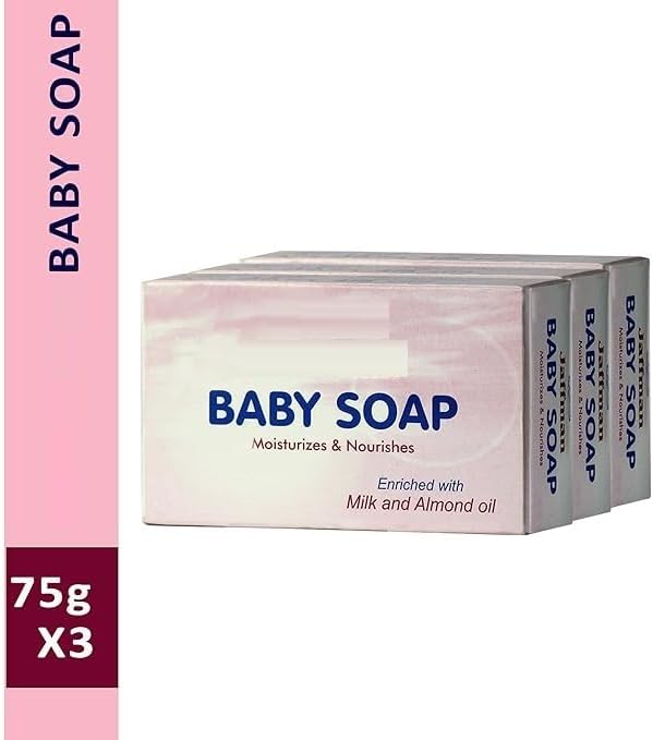 Baby Soap for Baby’s Soft Skin | with Goodness of Almond Oil and Milk|Gentle On Baby’s Skin|Bathing Soap for Kids| pH Balanced |Paraben Free (Combo Pack of 3)