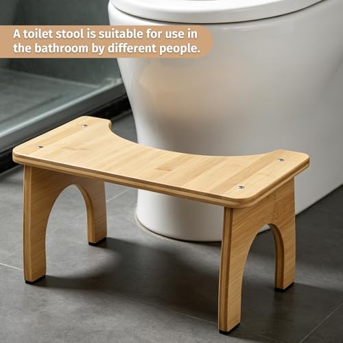 BSEYES Toilettenhocker aus Bambusholz, Kackhocker für Erwachsene Kinder, Squatty Potty, WC Hocker Erwachsene