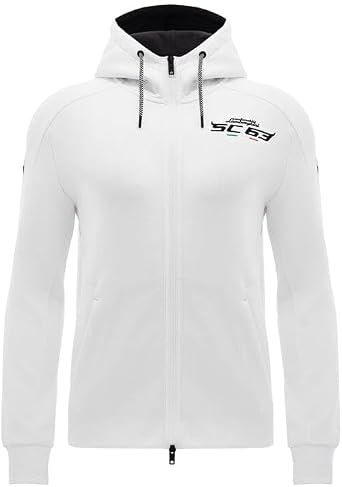 Macron Men's Automobili Lamborghini Squadra Corse SC63 Hypercar Full Zip Hoodie White, Large