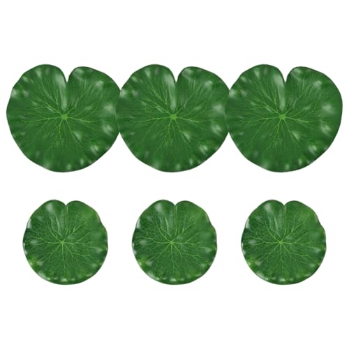 SOFPLATE 1 Caja de 6 nenúfares Artificiales para Estanque Hojas de Loto Espuma Flotante Realista Ideal para Decorar Peceras Estanques Piscinas Fuentes Acuarios Casas Y Patios.