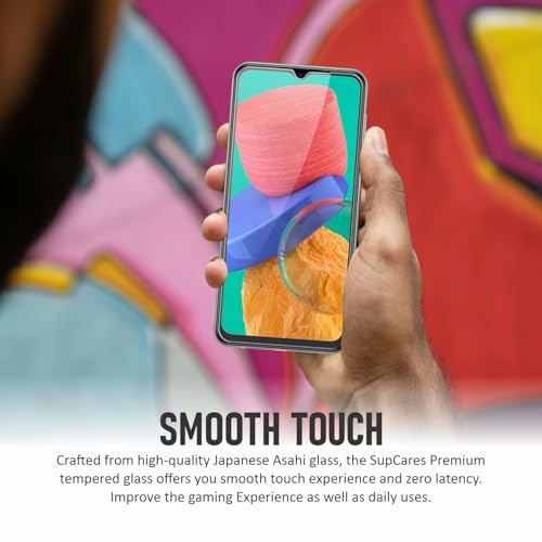 Image of SupCares Privacy Tempered Glass for Samsung Galaxy M33, Galaxy A23, F23, M13, A13 and F13 (6.6 Inch) With Installation Kit | Military-Grade Gorilla Screen Protector | Edge to Edge Coverage | Black