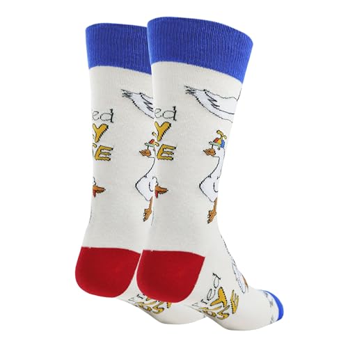 Image of Men's Colorful Novelty Wild Life Animal Crew Socks, Funny Crazy Cool Dress Socks, Shoe Size 8-13
