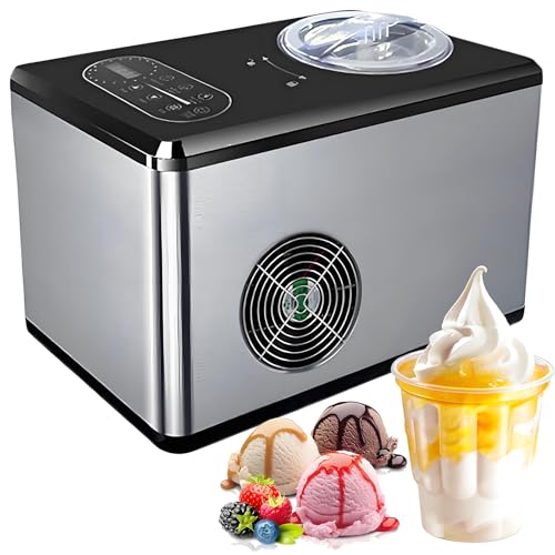 Máquina Automática para Hacer Helados con Pantalla LCD Y Refrigeración Rápida A -43 °C para Helado Casero, Yogur, Batidos Y Conos De Nieve.