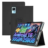 FKQLH Hülle für DOOGEE U13 Tablet 13 Zoll, Leicht PU Leder Folio Ständer Schutzhülle Etui Hülle, Schwarz