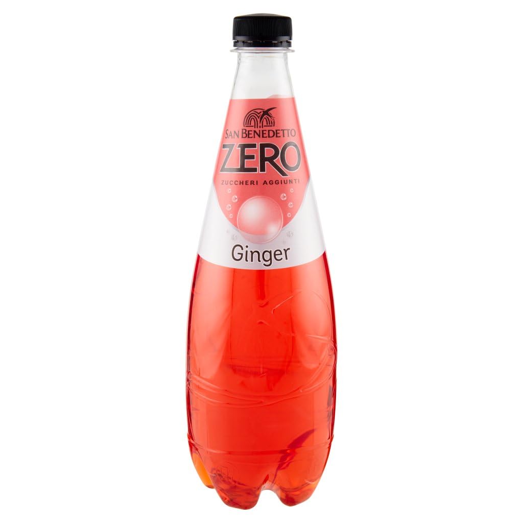 San Benedetto Ginger Zero PET Aperitivo ohne Zucker 12x 0,75l Softdrink, Erfrischend Aperitiv-Aperif Sugarfree + Italian Gourmet Polpa 400g
