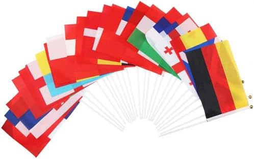 24 Länder Doppelseitige Stoff Olympia Deko Handgehaltene Flaggen, 2025 Flagge Klein für Olympische Spiele Deko, 24 Länder Olympische Fahne Klein für Haus Garten Bar Restaurant Part