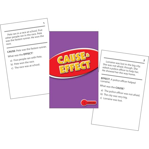 Edupress (EP-3067) Reading Comprehension Practice Cards, Cause & Effect, Red Level