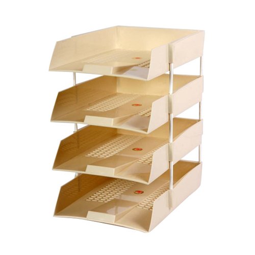 Omega 1718PP/S Plastic Office Tray W Riser, Set Of 4 (2 sets) Amazon.in Office Products