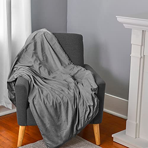 Cozy Comfort 9lb Weighted Blanket, Cooling, Removable Cover, 36 x 56, Grey