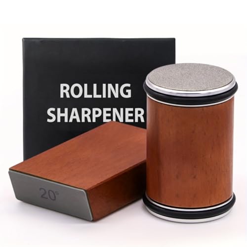 Image of Supvox 2Pcs Knife Sharpener Tool, Dual 400 /1000 Grit Diamond Wheels with Strong Magnetic Base, Utility Chef Knife Sharpener, Manual Roller Sharpening Tool