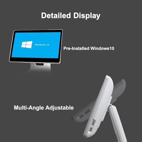 Image of Supermarket Touch Screen Cash Register, 15.6 inch LCD Touchscreen, Multi-Touch Screen Monitor, Store Checkout Device, Multi-Angle Adjustable