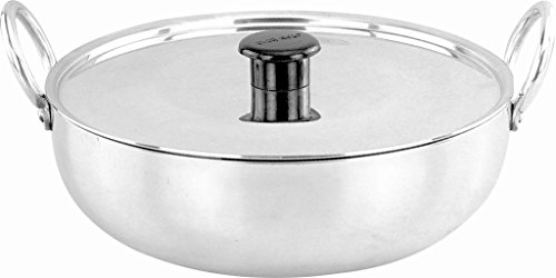 Image of EVERGOLD Heavy Aluminium kadhai With Lid Size No.6 I 4.8 liters I Diameter 28 cm I Weight : 1.740 Kg