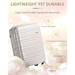 LARVENDER Carry on Luggage 22x14x9 Airline Approved, 20 Inch Hardside Suitcase with Wheels TSA Lock, PC+ABS Lightweight Travel Luggage Sets for Women, Glossy Champagne, 3 Piece Set - Image 4