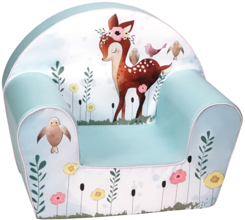 Knorrtoys 68352 Fawn Fauteuil pour Enfant, pour se détendre, Stable, Coton, Turquoise