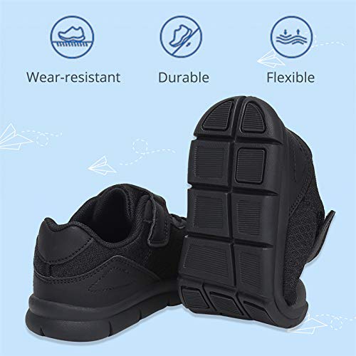 Xingfujie Toddler Girl Shoes Boys Tennis Shoes Girls' Athletic Shoes Walking Sneakers For Girls Size 5.5 Black #TOP3