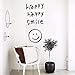 Happy Smile czarna naklejka na ścianę w języku angielskim Smiley Face na lodówkę, do domu, zdejmowana, samoprzylepna naklejka